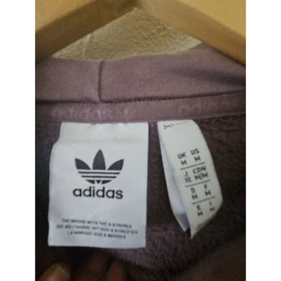 Adidas Mens Purple Pullover Hoodie Sweatshirt Size M - Picture 3 of 4